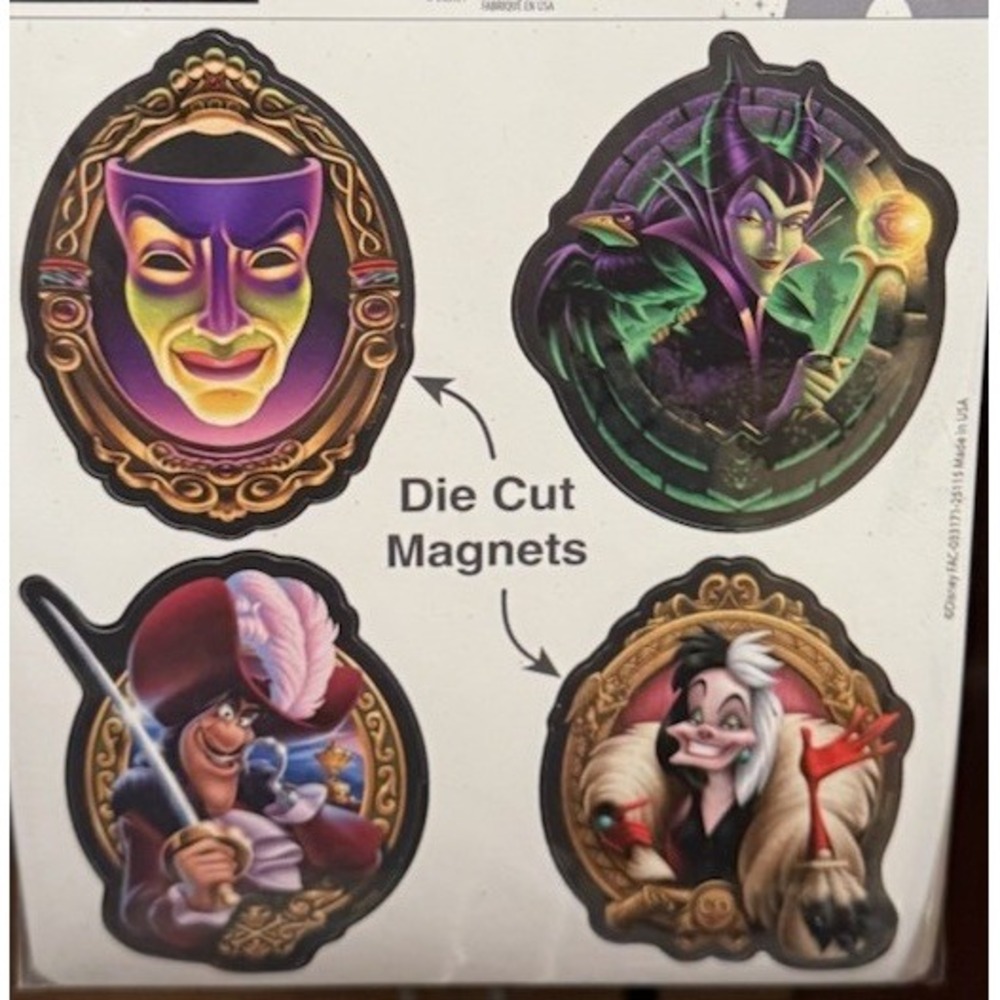 Disney Parks 2025 Disney Villains Unfairly Ever‎ After Die Cut Magnets Set Of 4